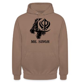 mr. singh - Unisex Hoodie - mocha - Front - Alina (178cm) & Michal (187cm)