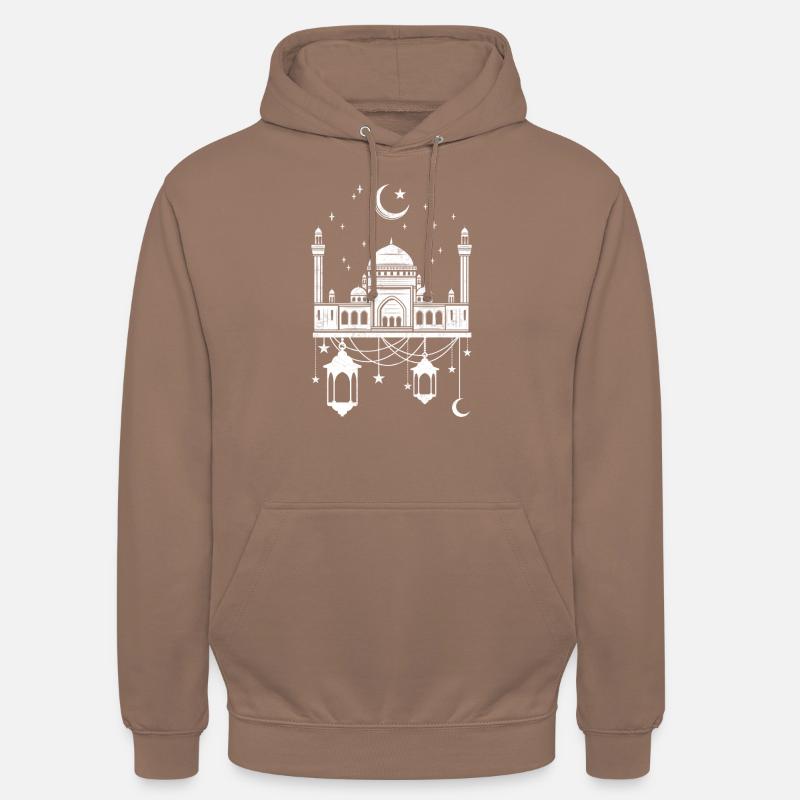 Mosquée avec croissant de lune - Sweat-shirt à capuche unisexe - moka