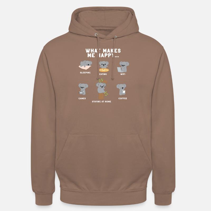 Koala - Ours Koala - Ours Koala - Introverti - Nerd - Sweat-shirt à capuche unisexe - moka