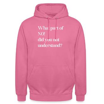 Quelle partie du non n’avez-vous pas comprise - Sweat-shirt à capuche unisexe - rose - Devant - Alina (178cm) & Michal (187cm)