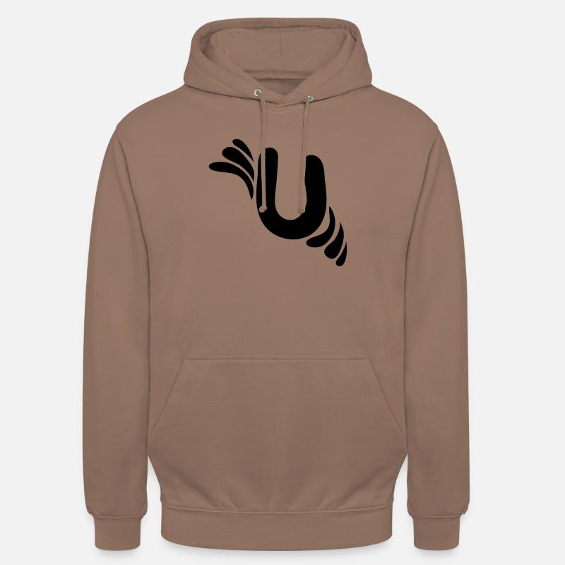 Lettre U et modèle - Sweat-shirt à capuche unisexe - moka