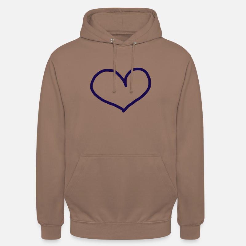 Schwarzes Herz Geschenkidee Herzchen - Unisex Hoodie - Mokka