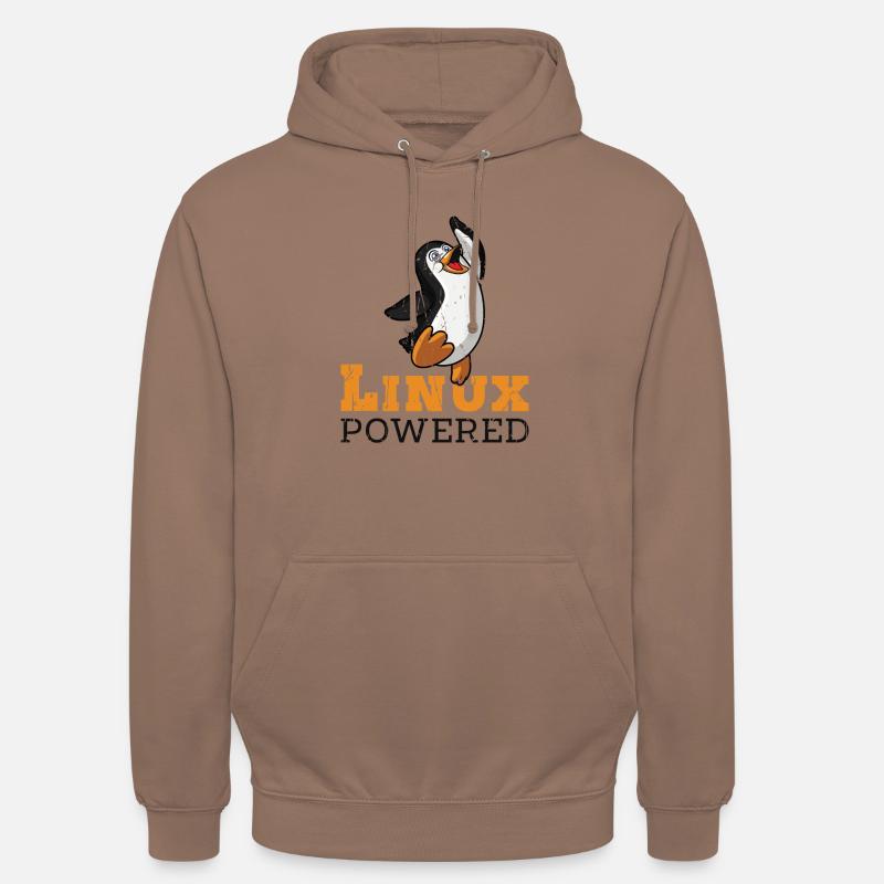 Linux Powered - linux - Sweat-shirt à capuche unisexe - moka