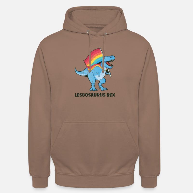 Lesbosaurus Rex - lesbisch - Unisex Hoodie - Mokka