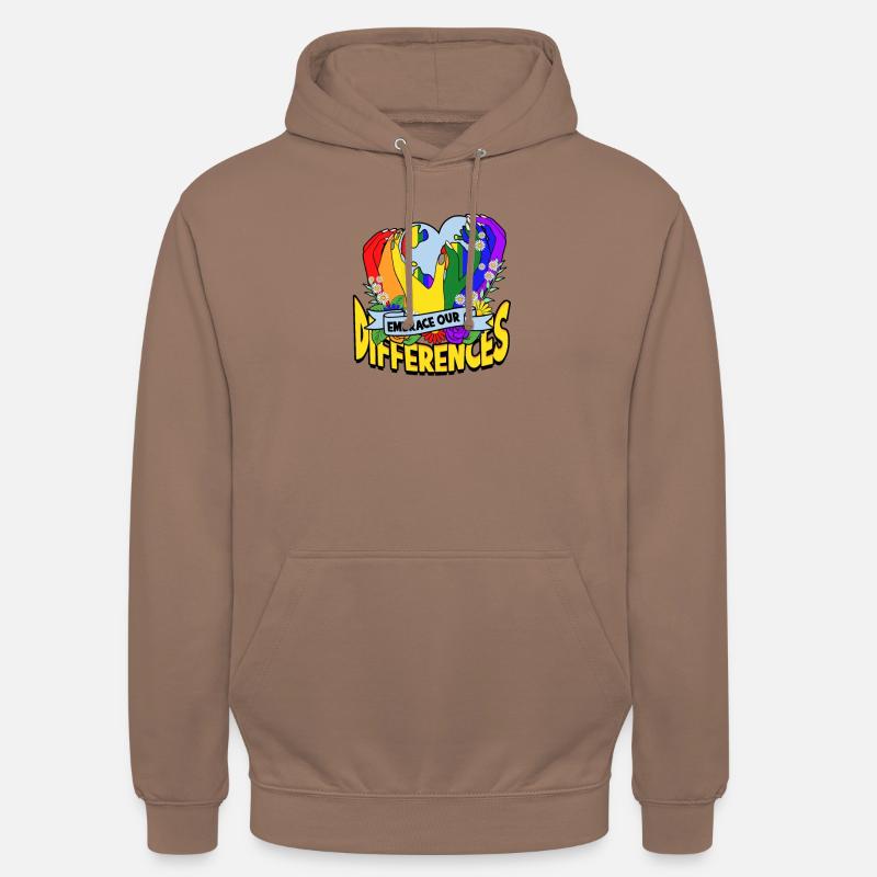 Embrasser nos différences - Diversité - Sweat-shirt à capuche unisexe - moka