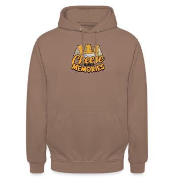Le fromage fait des souvenirs - Cheese - Sweat-shirt à capuche unisexe - moka - Devant - Alina (178cm) & Michal (187cm)