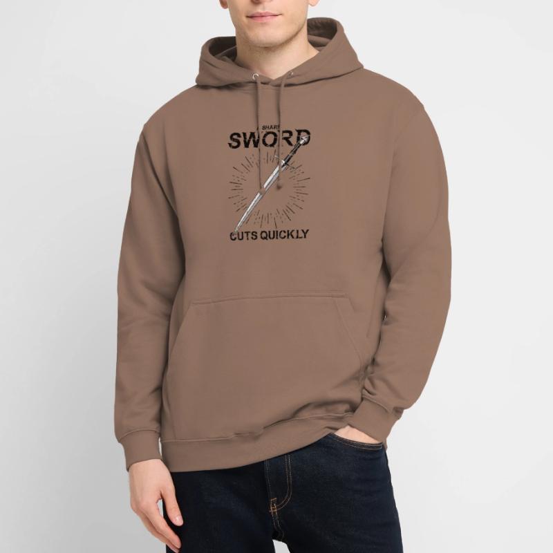 A sharp sword cuts quickly - Shield Unisex Hoodie
