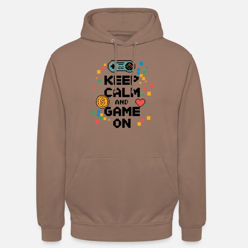 keep calm and game on - Unisex Hoodie - Mokka