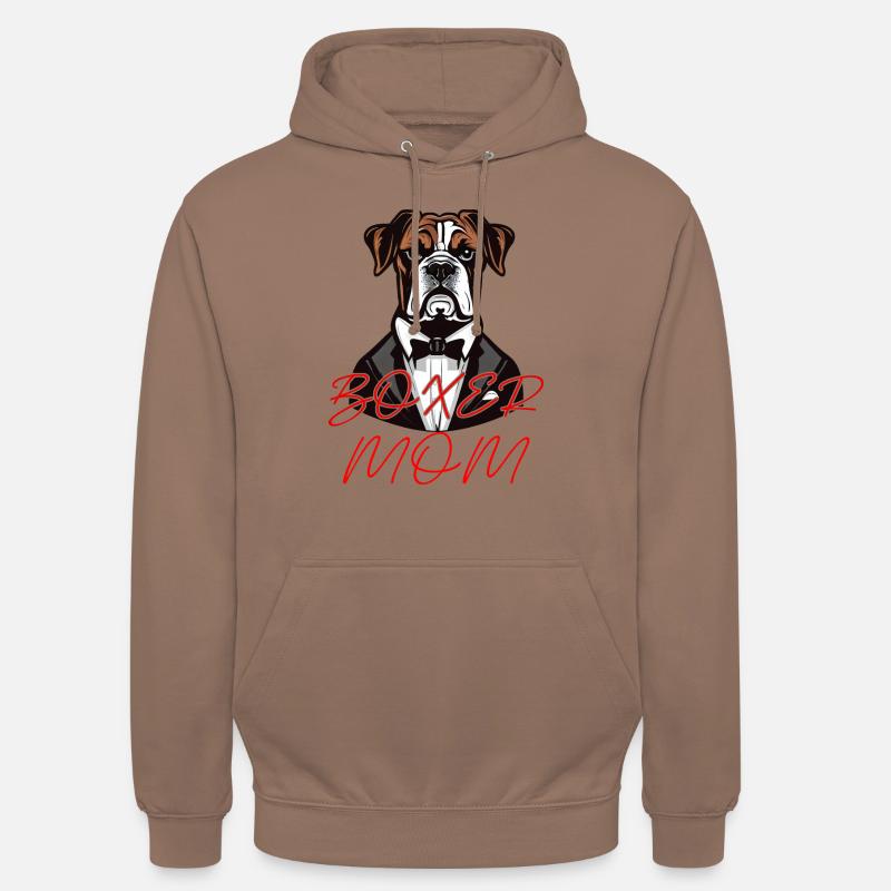 BOXER DOG MAMA - Sweat-shirt à capuche unisexe - moka