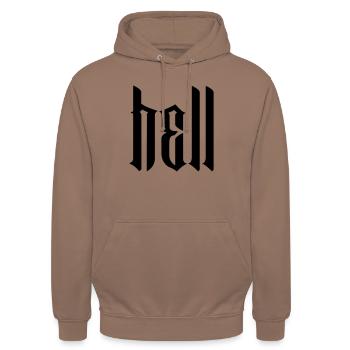 hell modern type - Unisex Hoodie - mocha - Front - Alina (178cm) & Michal (187cm)