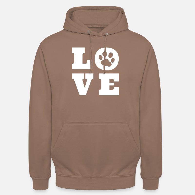 Amour des chiens - Sweat-shirt à capuche unisexe - moka
