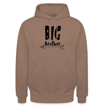 Grand frère - Sweat-shirt à capuche unisexe - moka - Devant - Alina (178cm) & Michal (187cm)