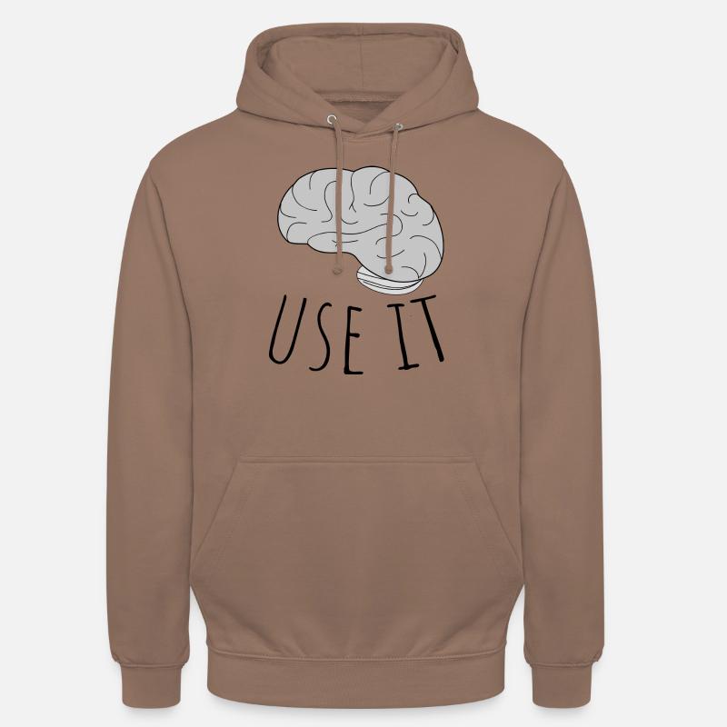 Le cerveau réfléchit - Sweat-shirt à capuche unisexe - moka