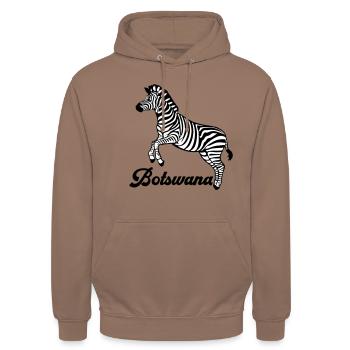 zebra Botswana - Unisex Hoodie - Mokka - Vorne - Alina (178cm) & Michal (187cm)