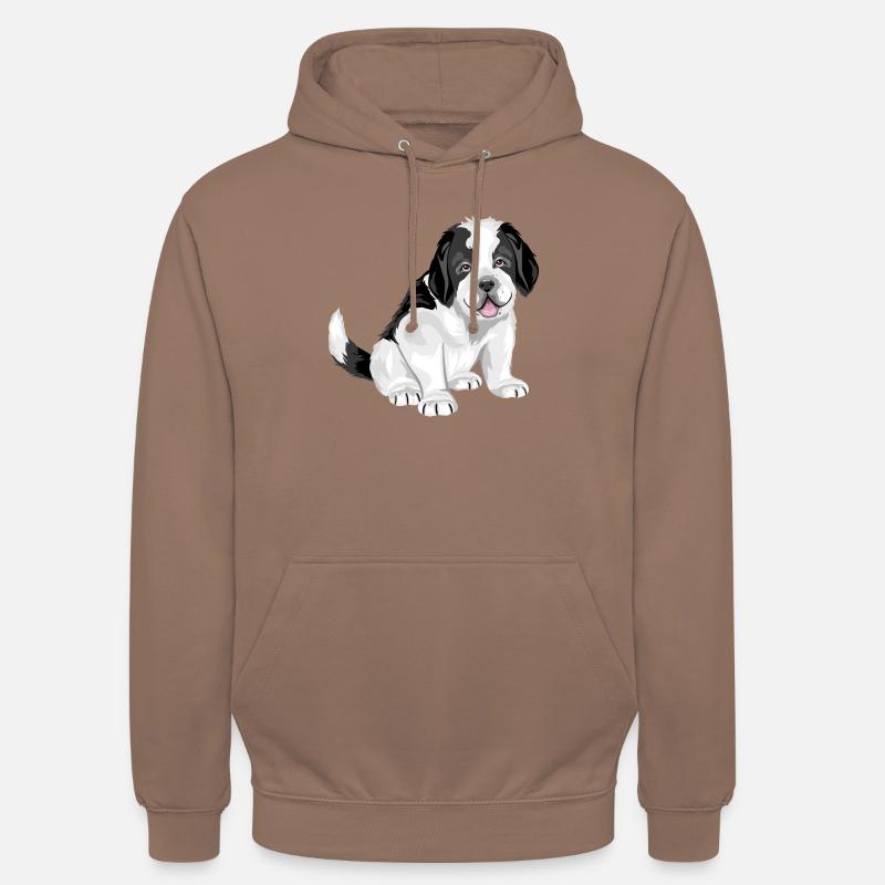Mignon chiot Saint Bernard - Sweat-shirt à capuche unisexe - moka