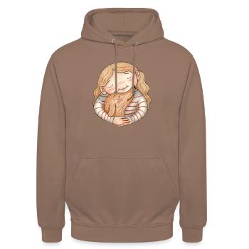 Cozy Dog Moment - Unisex Hoodie - Mokka - Vorne - Alina (178cm) & Michal (187cm)