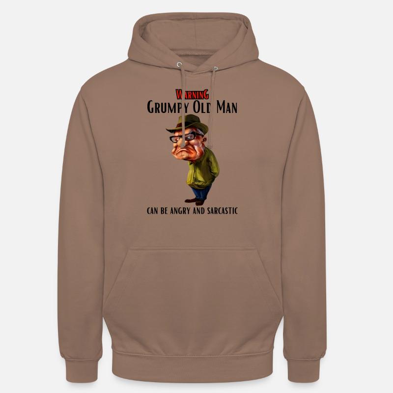 Warning Grumpy Old Man - Unisex Hoodie - Mokka