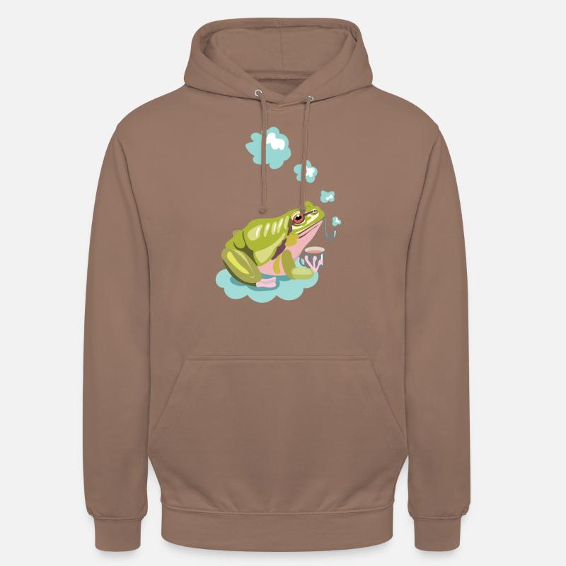 grenouille à la pipe - Sweat-shirt à capuche unisexe - moka