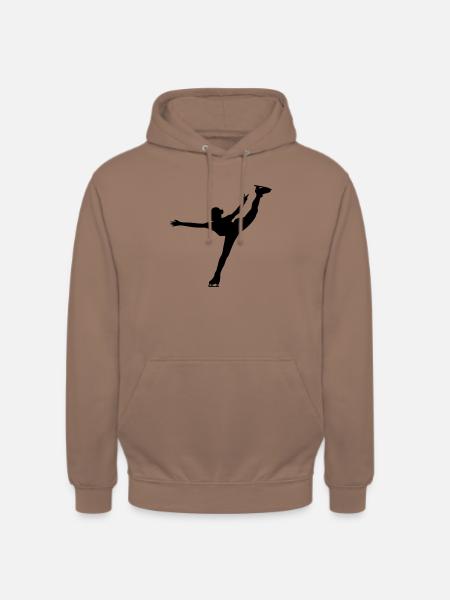 Ice Skating female - Sweat-shirt à capuche unisexe - moka