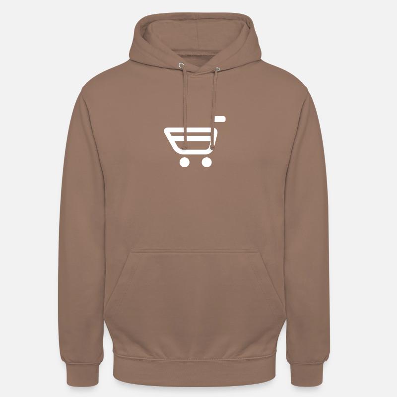 Icône de panier blanc - Sweat-shirt à capuche unisexe - moka