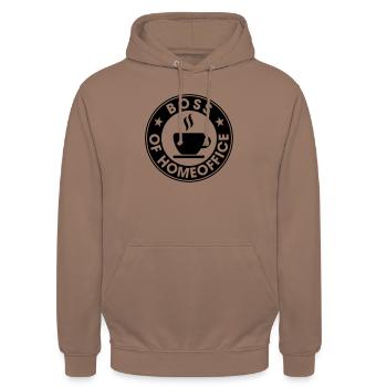 Boss of home office - Sweat-shirt à capuche unisexe - moka - Devant - Alina (178cm) & Michal (187cm)