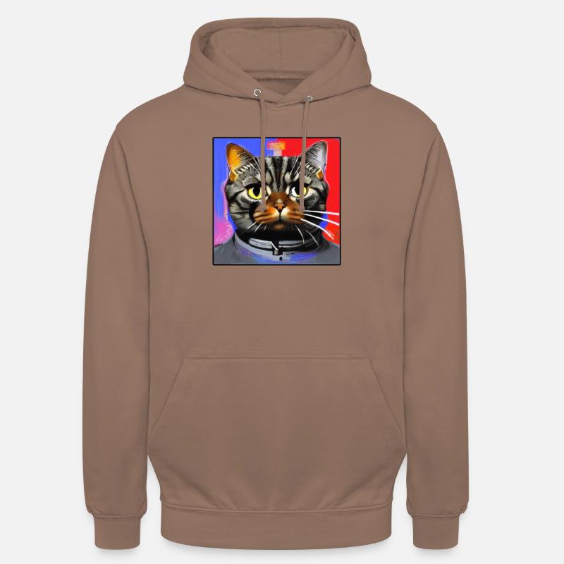 Chat de l’espace - Sweat-shirt à capuche unisexe - moka