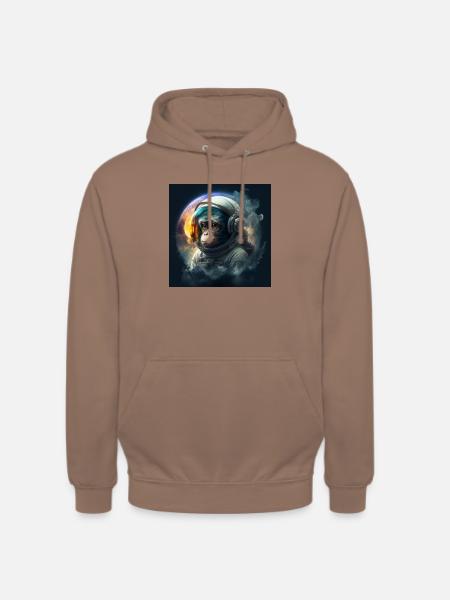 Monkey Astronaut #03 - Unisex Hoodie - Mokka