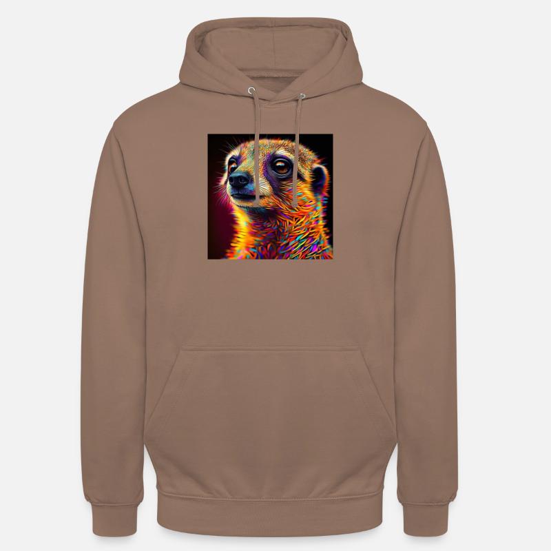 Farbiges Erdmännchen, einzigartiges Design - Unisex Hoodie - Mokka