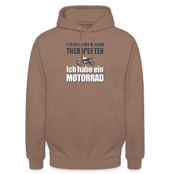 Therapeut - Unisex Hoodie - Mokka - Vorne - Alina (178cm) & Michal (187cm)