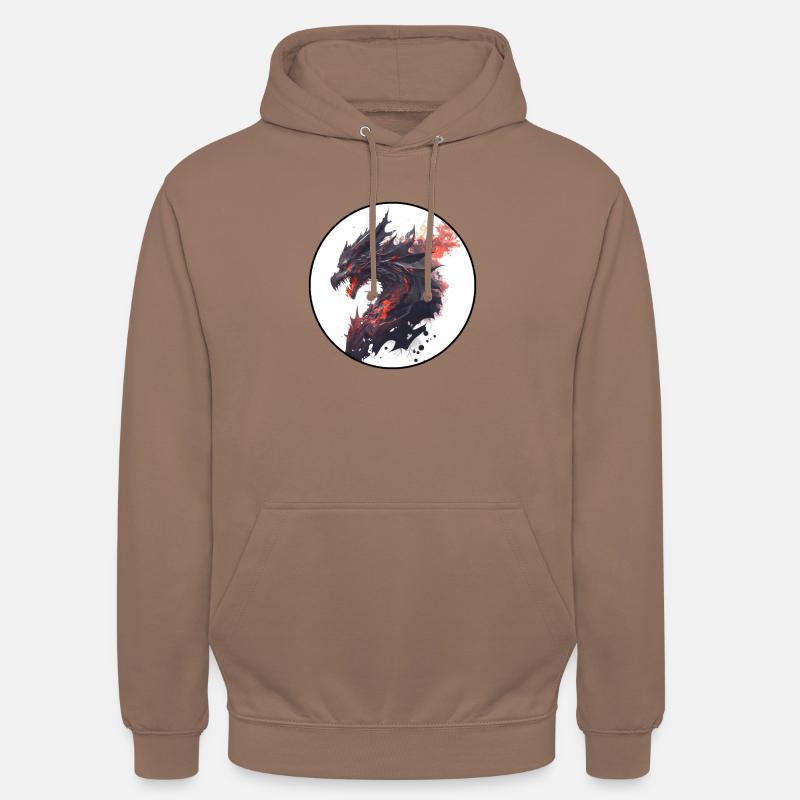 Dragon Noir Infernal - Sweat-shirt à capuche unisexe - moka