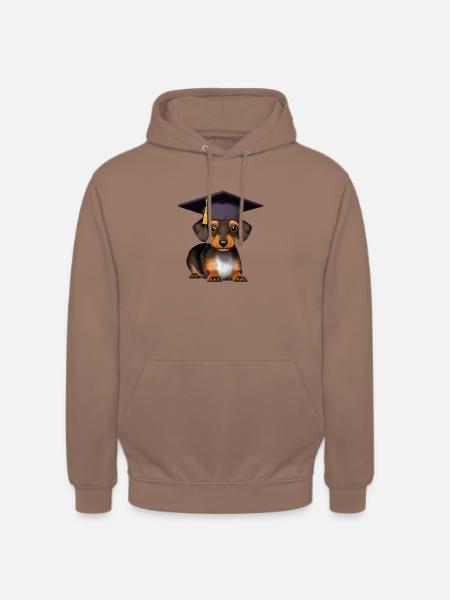 Bachelor Dachshund Graduation University - Unisex Hoodie - mocha
