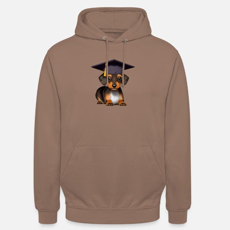 Bachelor Dachshund Graduation University - Sweat-shirt à capuche unisexe - moka