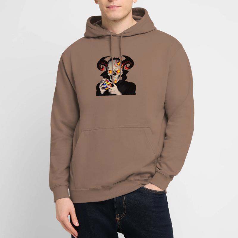 Horned skull | Solving his cursed puzzle cube Unisex Hoodie