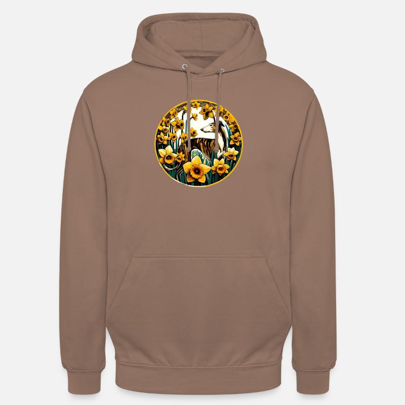 Jonquilles Lévrier - Sweat-shirt à capuche unisexe - moka