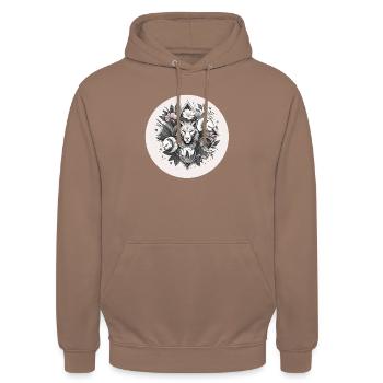 Animal de crête de lion - Sweat-shirt à capuche unisexe - moka - Devant - Alina (178cm) & Michal (187cm)