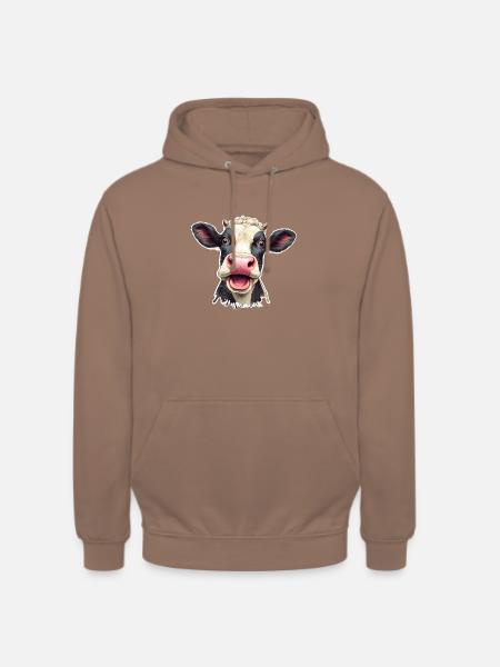 Vache effrayée - Sweat-shirt à capuche unisexe - moka