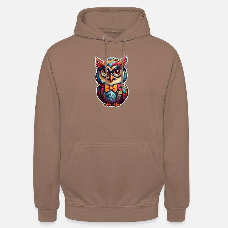 Bande dessinée Funny Owl - Sweat-shirt à capuche unisexe - moka