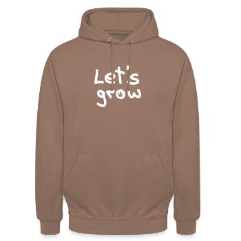 Cultivons - Sweat-shirt à capuche unisexe - moka - Devant - Alina (178cm) & Michal (187cm)