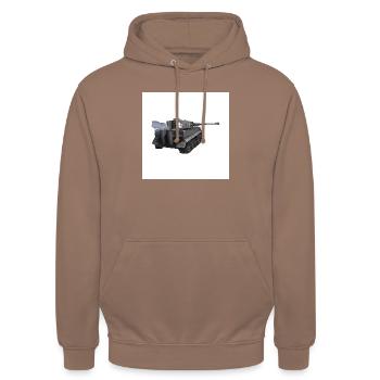 Tiger I Unicorn - Unisex Hoodie - mocha - Front - Alina (178cm) & Michal (187cm)