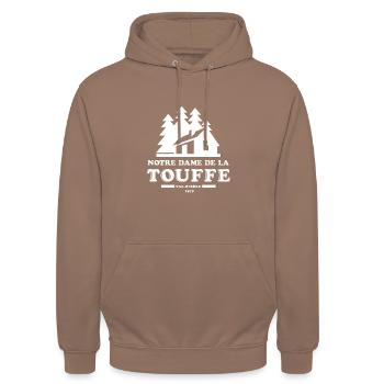 Les Bronzés font du ski ⛷️ Humour Cadeau - Sweat-shirt à capuche unisexe - moka - Devant - Alina (178cm) & Michal (187cm)