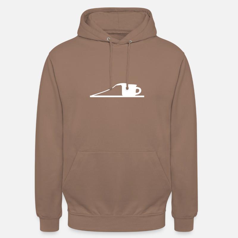 Spoon resting on cup - vector - Unisex Hoodie - mocha
