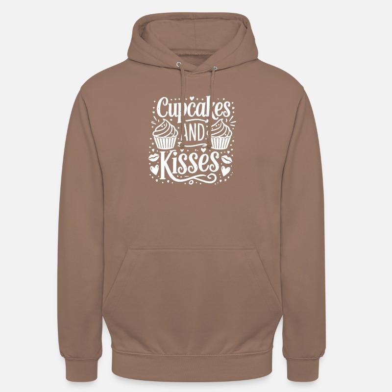 Cupcakes et bisous - Sweat-shirt à capuche unisexe - moka