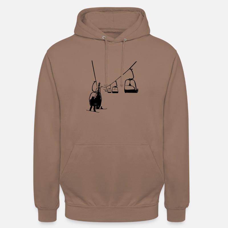Télésiège - Sweat-shirt à capuche unisexe - moka