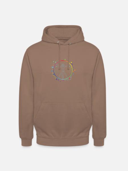 Hommage Davinci Vitruvian Man Blue - Unisex Hoodie - Mokka