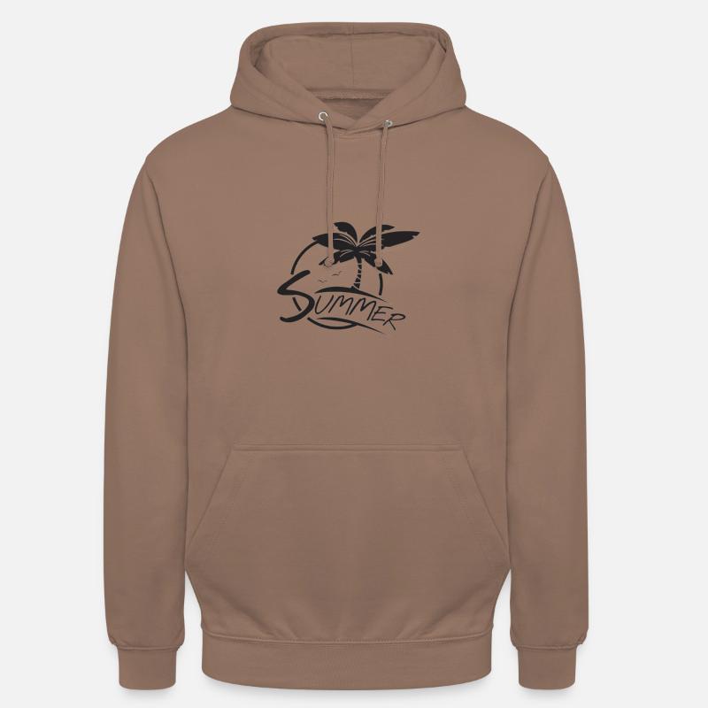 Palms Design avec le texte « Summer » pour le summum - Sweat-shirt à capuche unisexe - moka