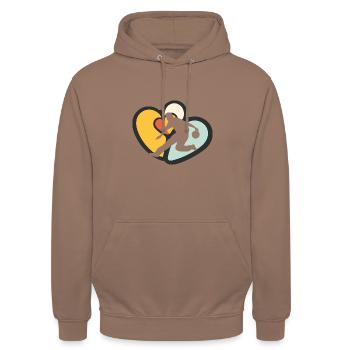 Frappe du lanceur - Sweat-shirt à capuche unisexe - moka - Devant - Alina (178cm) & Michal (187cm)