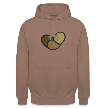 Parachutisme Para - Sweat-shirt à capuche unisexe - moka - Devant - Alina (178cm) & Michal (187cm)