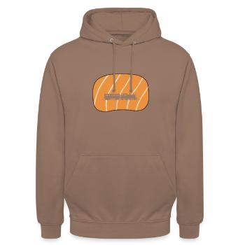 Railway Steam locomotive Railway - Unisex Hoodie - mocha - Front - Alina (178cm) & Michal (187cm)