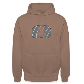 Railway Steam Locomotive Rails - Unisex Hoodie - mocha - Front - Alina (178cm) & Michal (187cm)