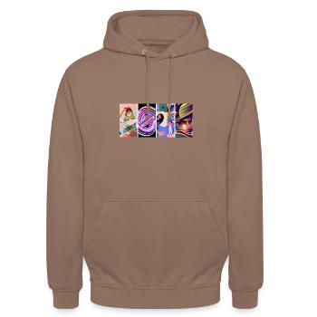 Buntes - Unisex Hoodie - Mokka - Vorne - Alina (178cm) & Michal (187cm)